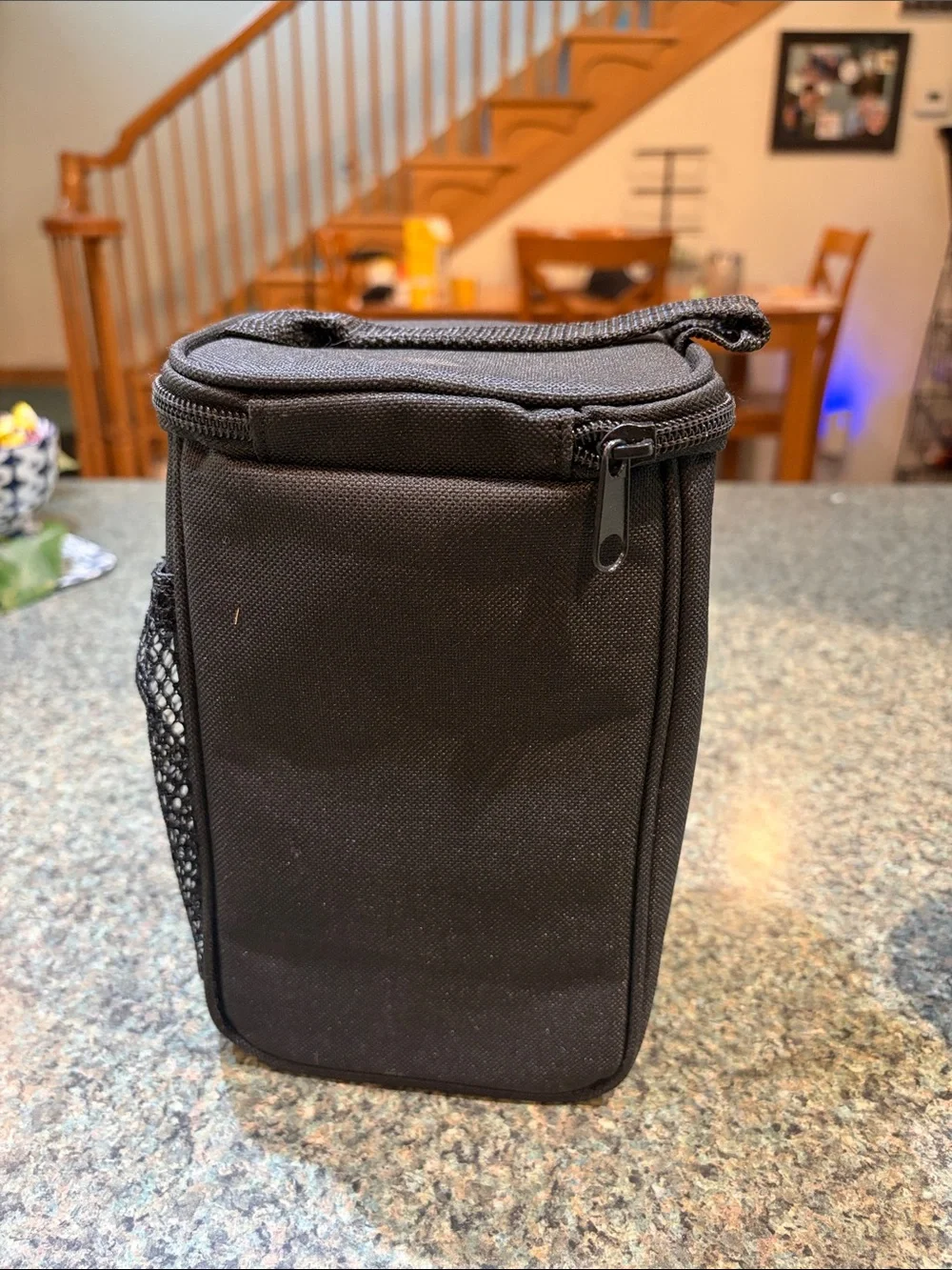 Pampered Chef Black Insulated Lunch Tote with Make & Go Salad Mason Container